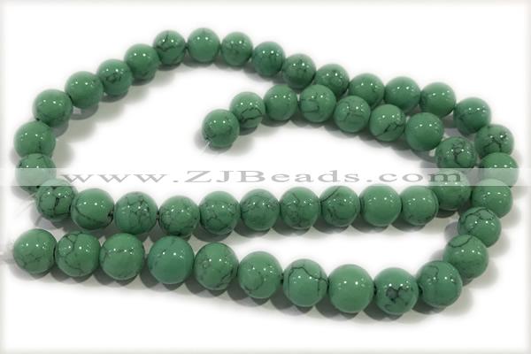 TURQ176 15 inches 4mm round synthetic turquoise beads