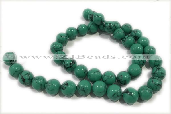 TURQ184 15 inches 10mm round synthetic turquoise beads